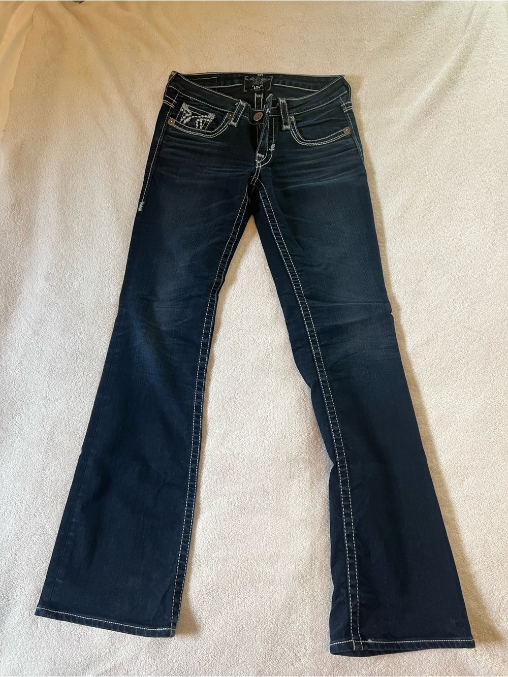 Big Star Dark Indigo Bootcut Jeans with Contrast Stitching